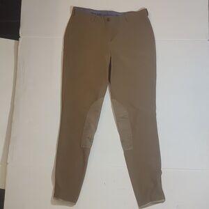 Tuff Rider Ladies Ribbed Knee Patch Breeches Low-Rise Sz 30 Pull On Taupe
